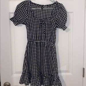 Black and white buffalo check dress
